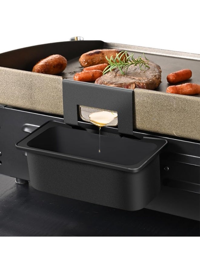 5PCS Adjustable Blackstone Grease Catcher, Silicone Grease Cup Storage, professional Flat Top Grill Collection Pan, Suitable for 17, 22, 28And30-inch Blackstone Grease Trap (7.08*2.75*3.14in) - Image 2