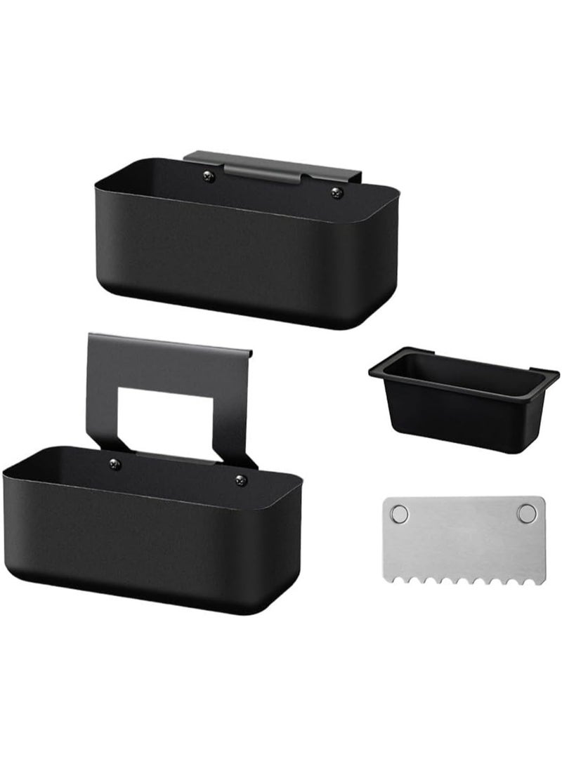 5PCS Adjustable Blackstone Grease Catcher, Silicone Grease Cup Storage, professional Flat Top Grill Collection Pan, Suitable for 17, 22, 28And30-inch Blackstone Grease Trap (7.08*2.75*3.14in) - Image 1