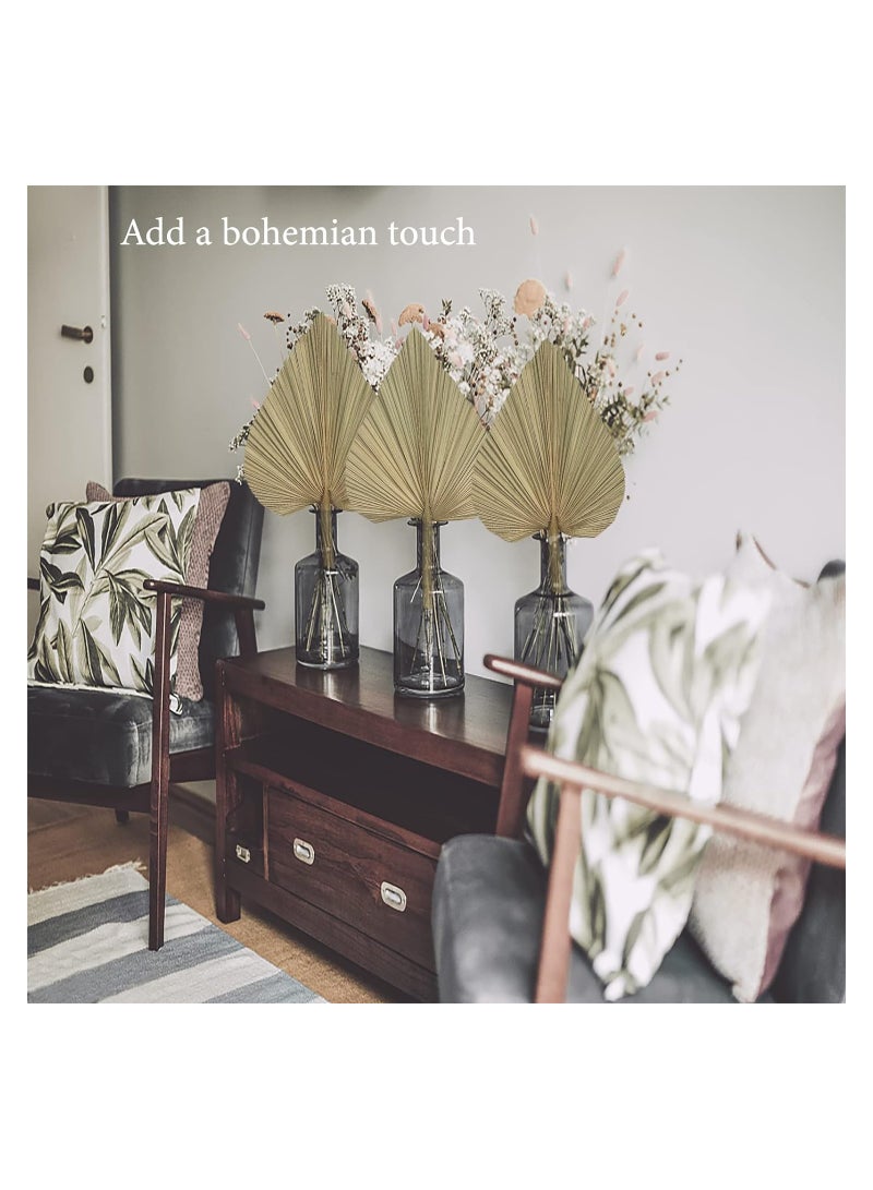 أوراق النخيل المجففة، 4 قطع من مراوح النخيل الطبيعية المجففة، مراوح كبيرة بحجم 18 بوصة، باقة زهور مجففة، لتنسيقات حفلات الزفاف البوهيمية، حفلات المنزل، زينة المطبخ، زينة طاولات المزرعة، ديكور الذكرى السنوية. - Image 4