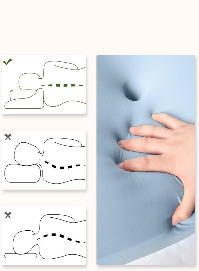 SUCITY Memory Foam Pillow Cervical Pillow Butterfly Shape Pillow Bed Pillow for Shoulder and Neck Pain Relief for Side, Back, and Stomach Sleeping Support Pillow - Image 3