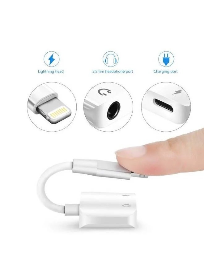 LIXES - Apple MFi Certified Lightning to 3.5mm Headphones Dongle Jack Adapter for iPhone Fonemax 2 in 1 Headphone Adapter and Aux Audio Adapter& Charger Cable Splitter Compatible for iPhone,iPad - Image 1