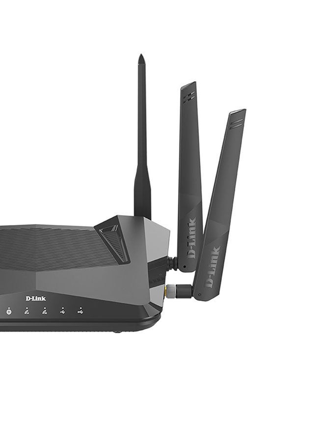 دي لينك راوتر واي فاي إكسو X5460 AX AX5400 بـ6 هوائيات 5260 mAh لون أسود. - Image 3