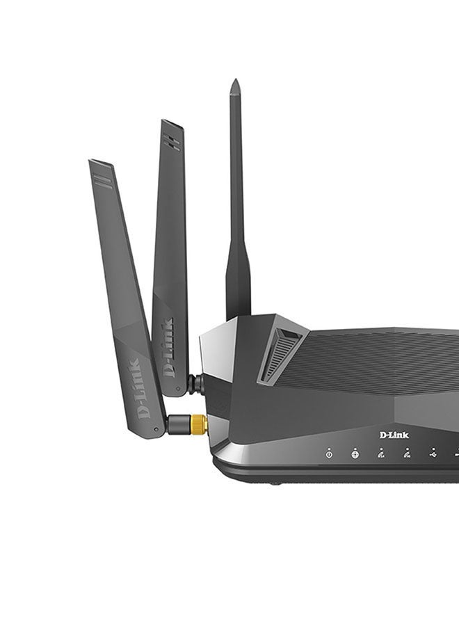 دي لينك راوتر واي فاي إكسو X5460 AX AX5400 بـ6 هوائيات 5260 mAh لون أسود. - Image 2