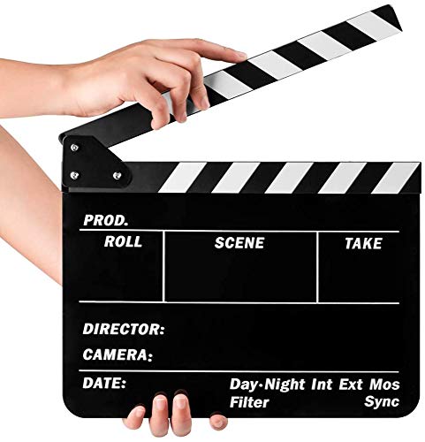 Sedremm Dry Erase Director's Film Movie Clapperboard Slate for Film TV MovieCut Action Scene (10x12in/24.5x30cm) - Image 1