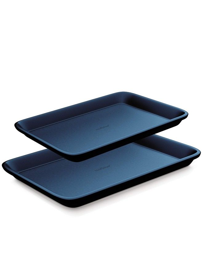 Nutrichef Nonstick Cookie Sheet Baking Pans 2Pc. Professional Quality Kitchen Cooking Nonstick Bake Trays W/ Blue Diamond Coating Inside & Outside Dishwasher Safe Nutrichef One Size - Image 1