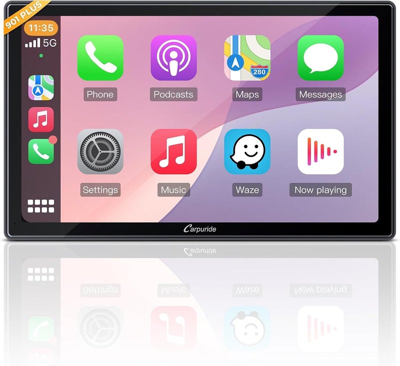 CARPURIDE 9 inch W901 Plus, Wireless CarPlay & Android Auto & Android 12.0 System, Online & Offline GPS Navigation Car Play Screen for Car, G00GLE Play, Netflix, Mirror Link, Bluetooth Audio - Image 1