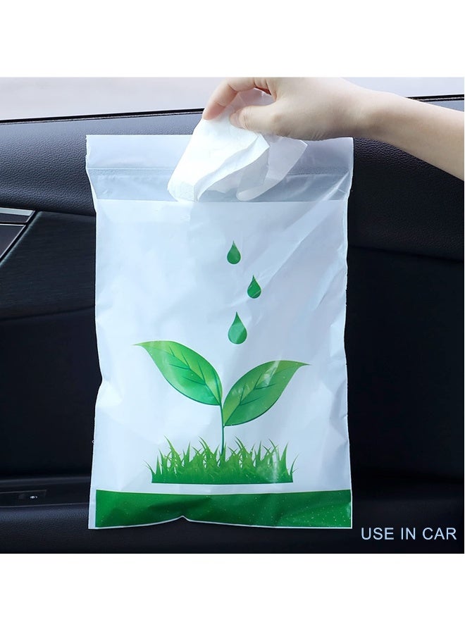 Disposable Car Trash Bags 100 Pcs Self Adhesive Garbage Bags Portable Leak Proof Stick on Trash Vomit Bag for Car (12.6 x 8.3 inch) - Image 5