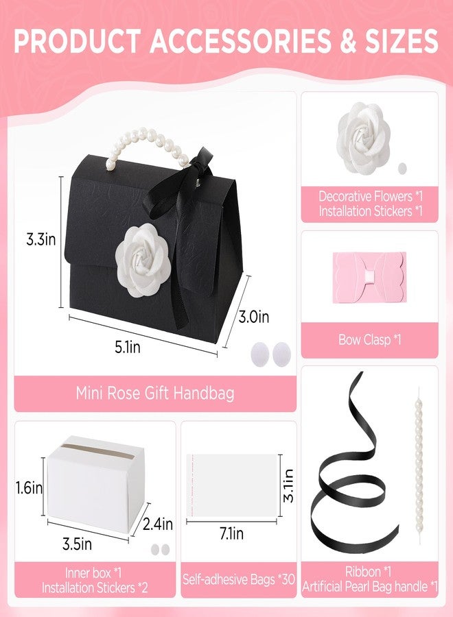 SESENSE Money Pull Box for Cash, Surprise Box Mini Rose Handbags with 30 Pcs Transparent Bags for Christmas Party Birthday - Image 3
