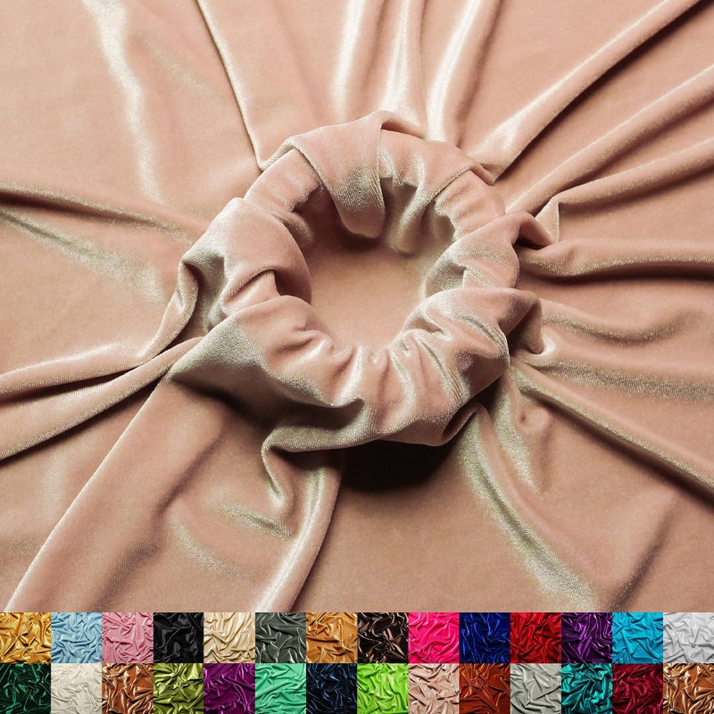 Ice Fabrics Stretch Velvet Fabric by The Yard 60 Wide Soft Stretchy Fabric for Sewing Clothes Apparel Costume Crafts 90 Polyester 10 Spandex Rose Gold 1 Yard