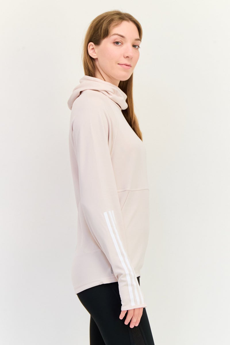 Adidas Women Sportswear Fit Long Sleeve Outdoor Sweatshirt ,Light Pink - Image 4