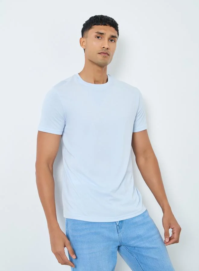 Light Blue Embroidered Oversized T-Shirt