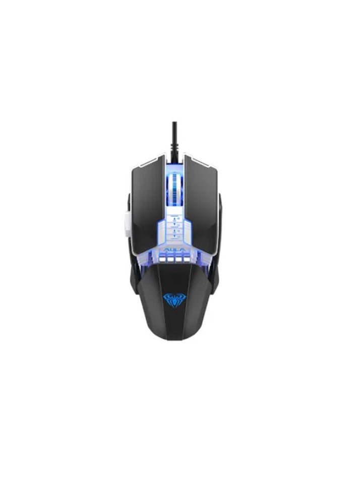 AULA - Aula-H508 Gaming RGB Mouse With Side Wings, 4800 Dpi, Usb, Ergonomic,with multiple custom accessories ,support macro programing , 6 gear adjustable DPi  Backlit For Laptop And Desktop (WHITE OR BLACK) - Image 1