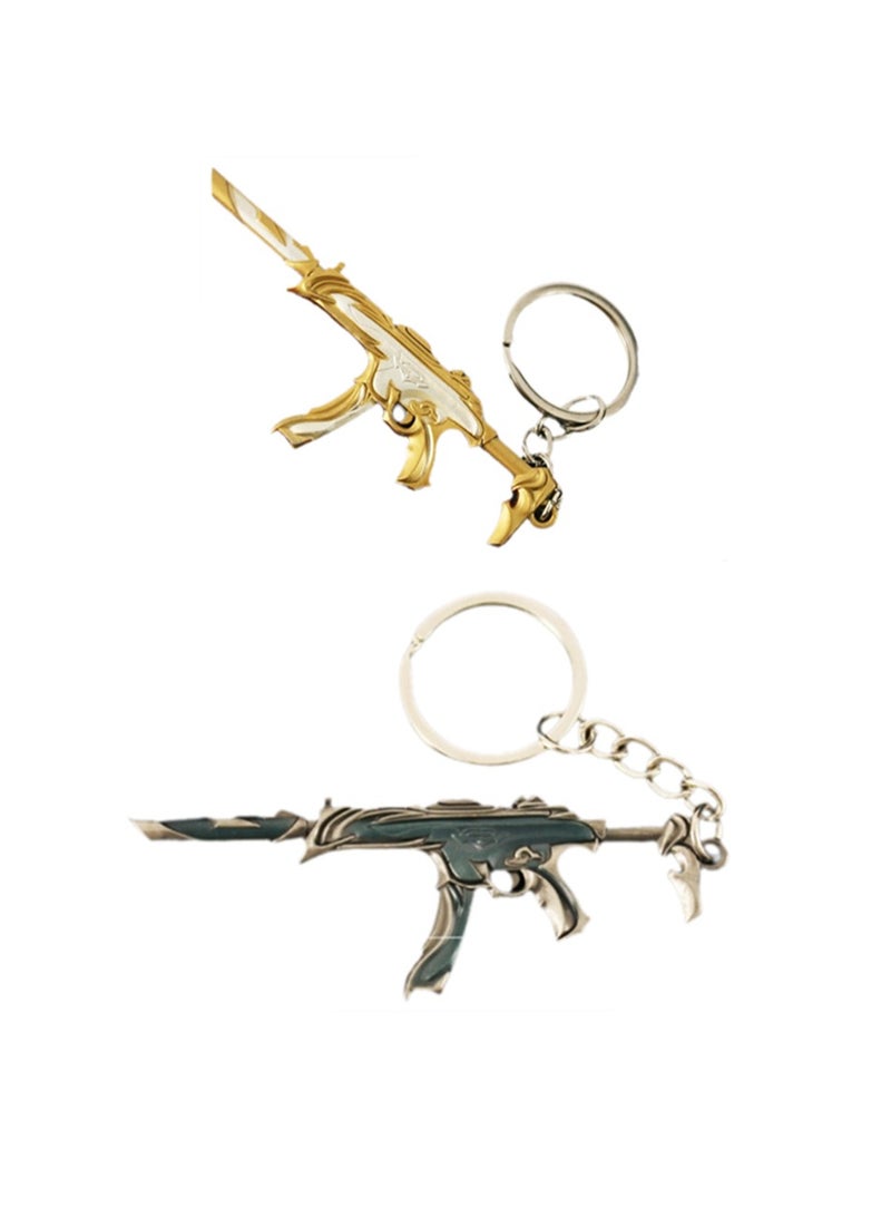 2PCS Game Valorant props full metal model keychain - Image 1