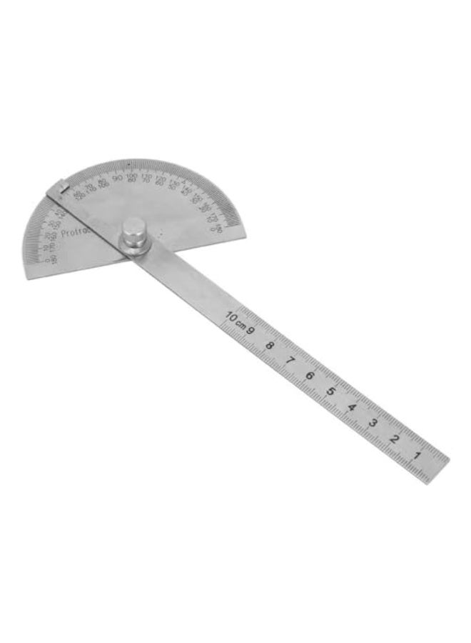 جيه زد اس منقلة قياس الزوايا JZS، مصنوعة من الفولاذ المقاوم للصدأ، بزاوية 180 درجة، وذراع متأرجح بطول 100 مم، ومسطرة دقيقة لأعمال النجارة. - Image 1