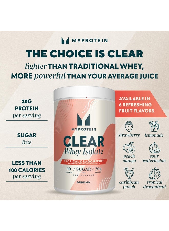 Myprotein Myprotein Clear Whey Isolate Protein Powder, 1.1 Lb (20 Servings) Tropical Dragonfruit, 20g Protein per Serving, Naturally Flavored Drink Mix  - Image 2