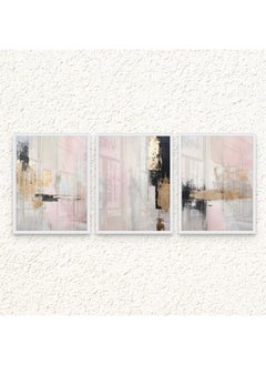 Art Decor Art Decor Framed Fine Art Set of 3 Abstract Modern Print Wall Art Vibrant Abstract at work Portrait Wall Décor for Home Living Room Bedroom Office Gifting  - Image 1