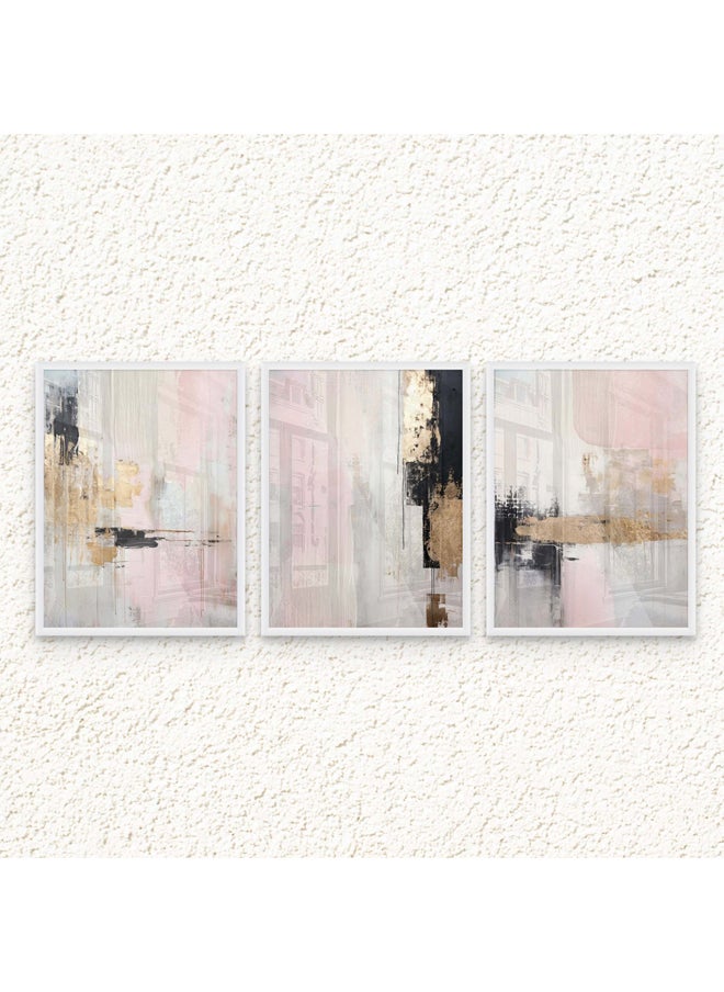 Art Decor Art Decor Framed Fine Art Set of 3 Abstract Modern Print Wall Art Vibrant Abstract at work Portrait Wall Décor for Home Living Room Bedroom Office Gifting  - Image 1