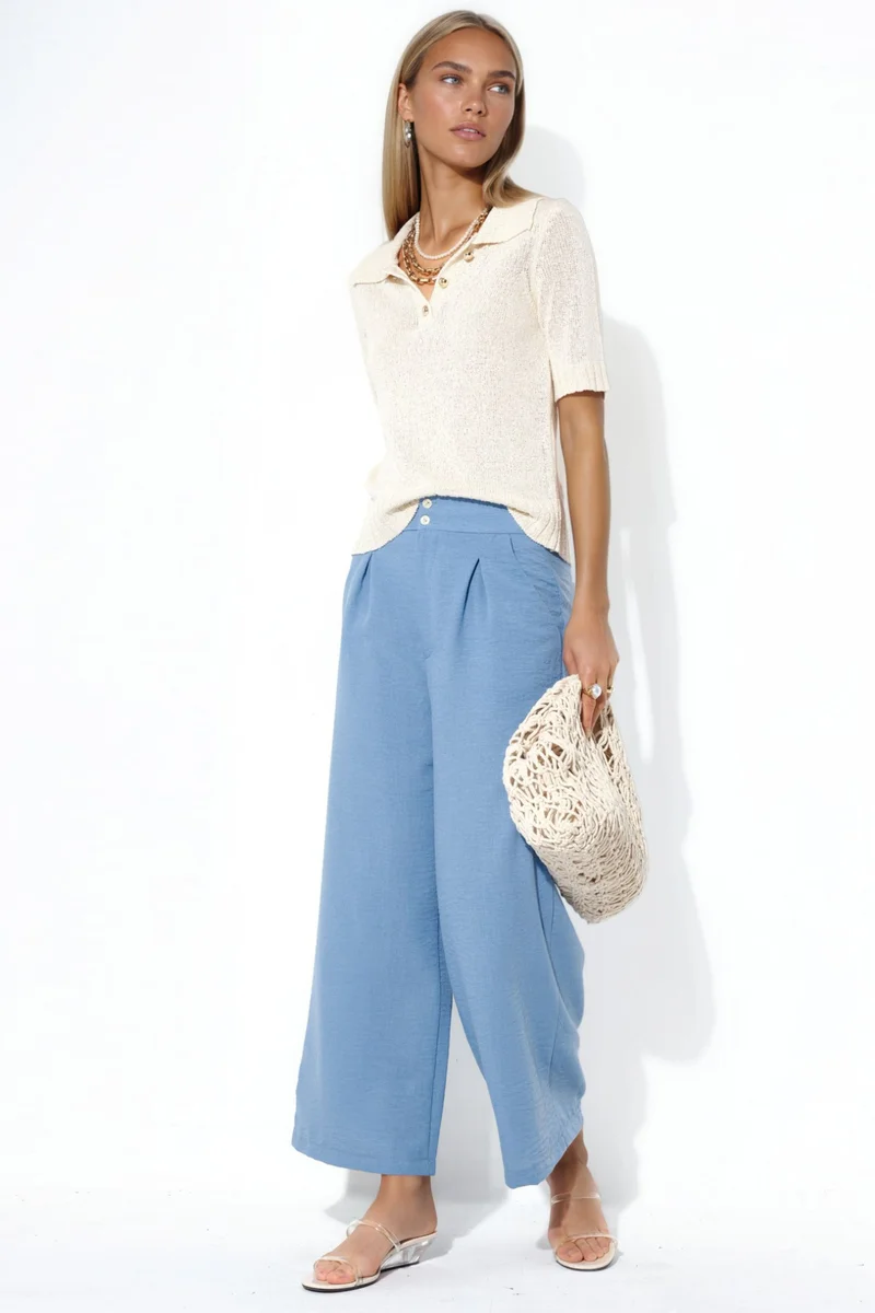 بوسيم BUSEM Women's High-waist Wide-leg Trousers