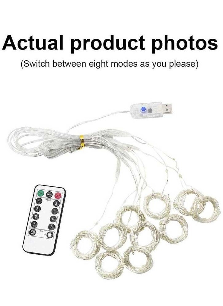 Generic - 3x2 Meter Curtain String Lights with Remote Control - Warm and Festive Glow - Image 1