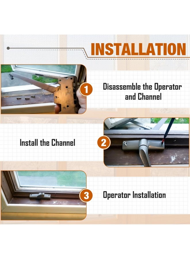 Touri Straight Arm Operator with Handle (Left Hand) 9 3/8 in. Fit Andersen Perma-Shield Casement Window (1979-1989), Stone Color Window Hardware - Image 2