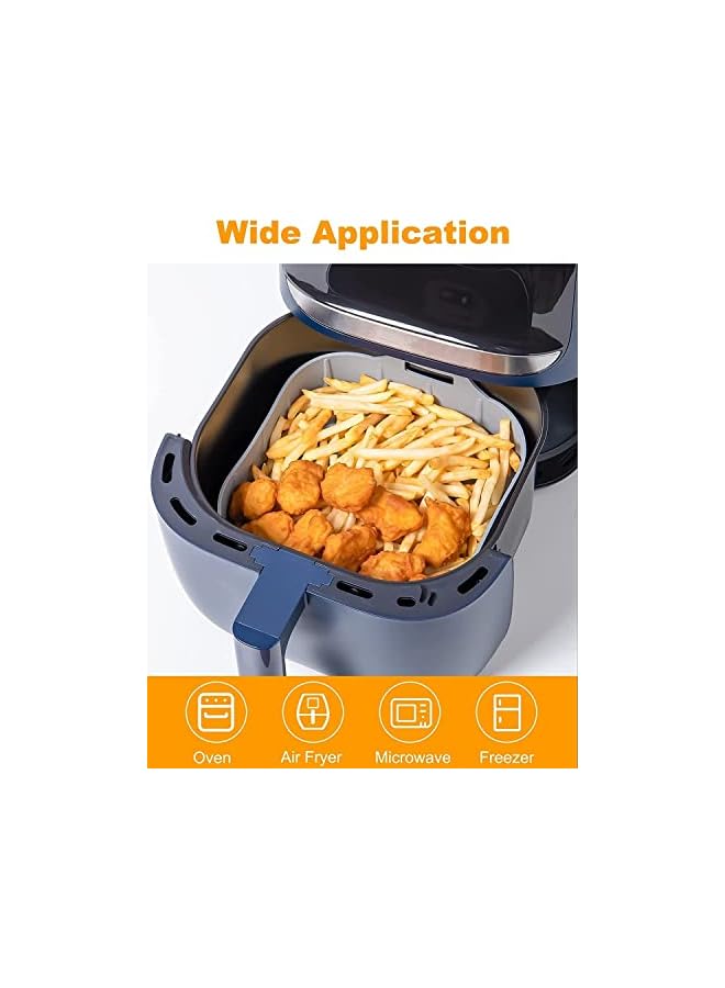 VALUXE Fryer Silicone Pot - Air Fryer Liners for 6.5 QT or Bigger Square, Food Safe Reusable Air Fryer Silicone Basket, Easy Cleaning Air Fryer Pan with Heat-Proof Gloves - Image 3