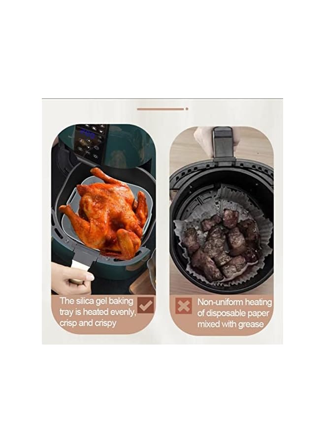 VALUXE Fryer Silicone Pot - Air Fryer Liners for 6.5 QT or Bigger Square, Food Safe Reusable Air Fryer Silicone Basket, Easy Cleaning Air Fryer Pan with Heat-Proof Gloves - Image 5
