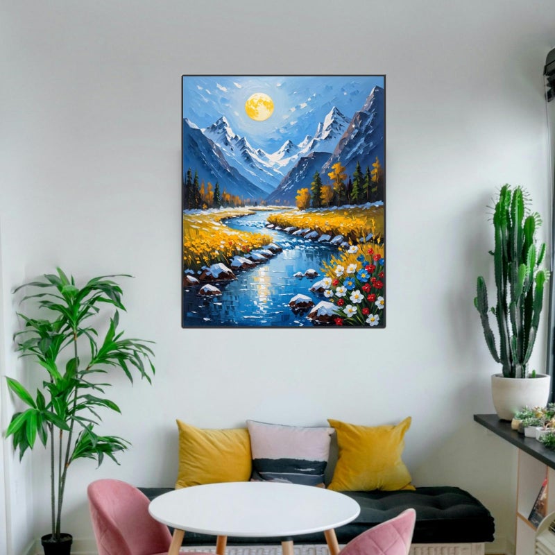 Ldazao Mountain Paint By Numbers Kit For Adults Beginner Scenery Adult Paint By Number Kits Canvas Adults' Paint-By-Number Kits Diy Oil Painting Kits For Gift Home Wall Decor 16X20 Inch - Image 3