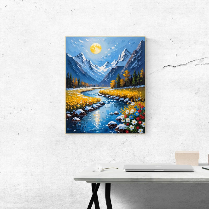 Ldazao Mountain Paint By Numbers Kit For Adults Beginner Scenery Adult Paint By Number Kits Canvas Adults' Paint-By-Number Kits Diy Oil Painting Kits For Gift Home Wall Decor 16X20 Inch - Image 4