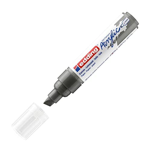edding 5000 acrylic marker broad grey 1 waterproof acrylic paint marker chisel nib 510 mm acrylic paint pen for drawing on canvas art paper and wood acrylic markers for pebbles
