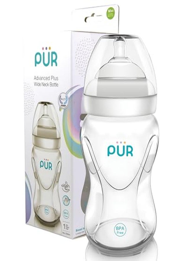 Pur Advanced Wide Neck Plastic Baby Feeding Bottle | BPA Free | Ideal for 3 Months+| Designed to Resemble Breastfeeding | Uniquely Designed Nipple with a Air Value | Pack of 1| 250ml | 9812 - Image 2