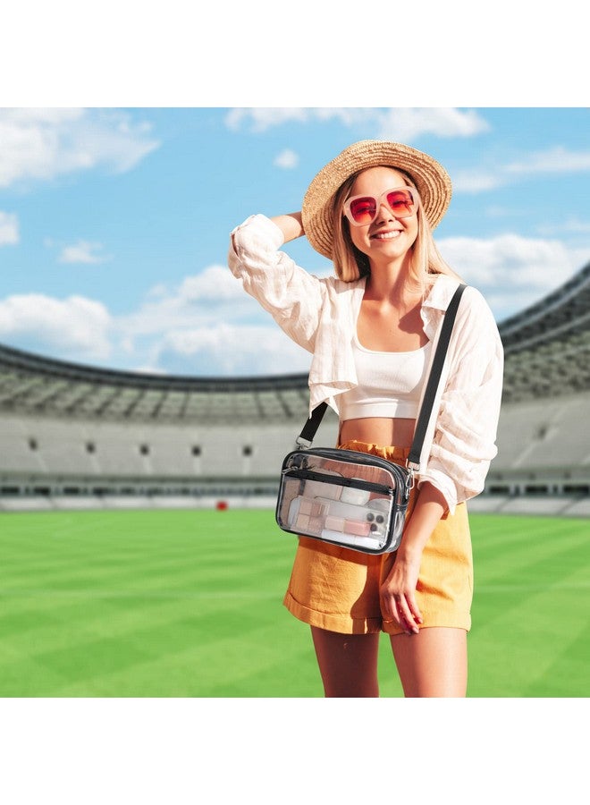 PACKISM Clear Purses for Women Stadium Clear Bag Stadium Approved Crossbody Concerts Bag with Widen Front Pocket Adjustable Strap for Game Day Events Concerts Sports Festivals, Black - Image 2