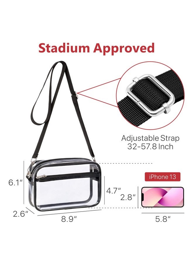 PACKISM Clear Purses for Women Stadium Clear Bag Stadium Approved Crossbody Concerts Bag with Widen Front Pocket Adjustable Strap for Game Day Events Concerts Sports Festivals, Black - Image 3