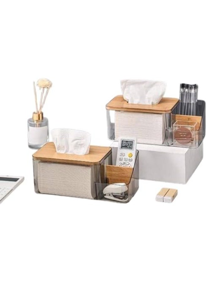 منظم علبة مناديل ذكى انيق بغطاء مع حامل ريموت – تصميم عملي ومرتب للمنزل والمكتب AR - Image 2