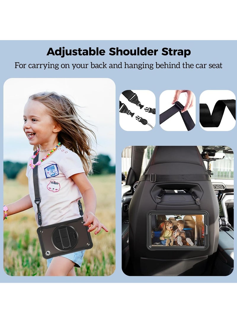 Compatible for Galaxy Tab A9 8.7 Inch 2023 Case, Heavy Duty Shockproof Rugged Case 360 Degree Rotatable Kickstand Protective Cover for 8.7 Tab A9 Tablet SM-X110/X115/X117 -Black - Image 2