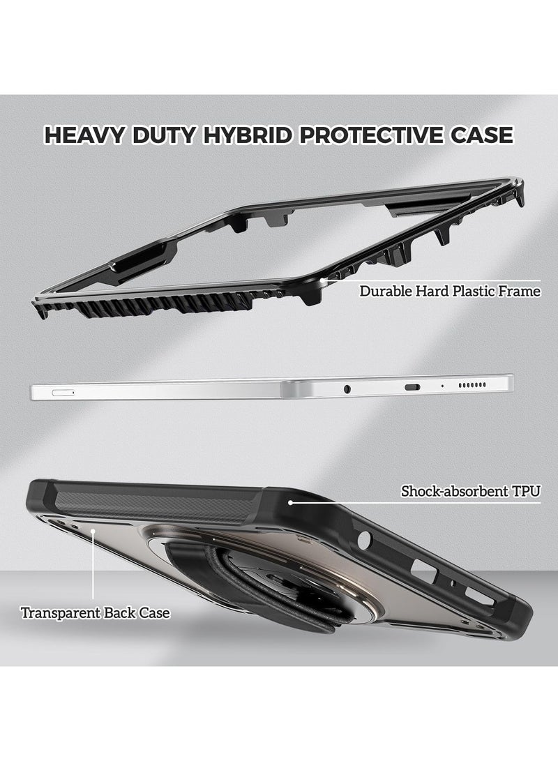 Compatible for Galaxy Tab A9 8.7 Inch 2023 Case, Heavy Duty Shockproof Rugged Case 360 Degree Rotatable Kickstand Protective Cover for 8.7 Tab A9 Tablet SM-X110/X115/X117 -Black - Image 3