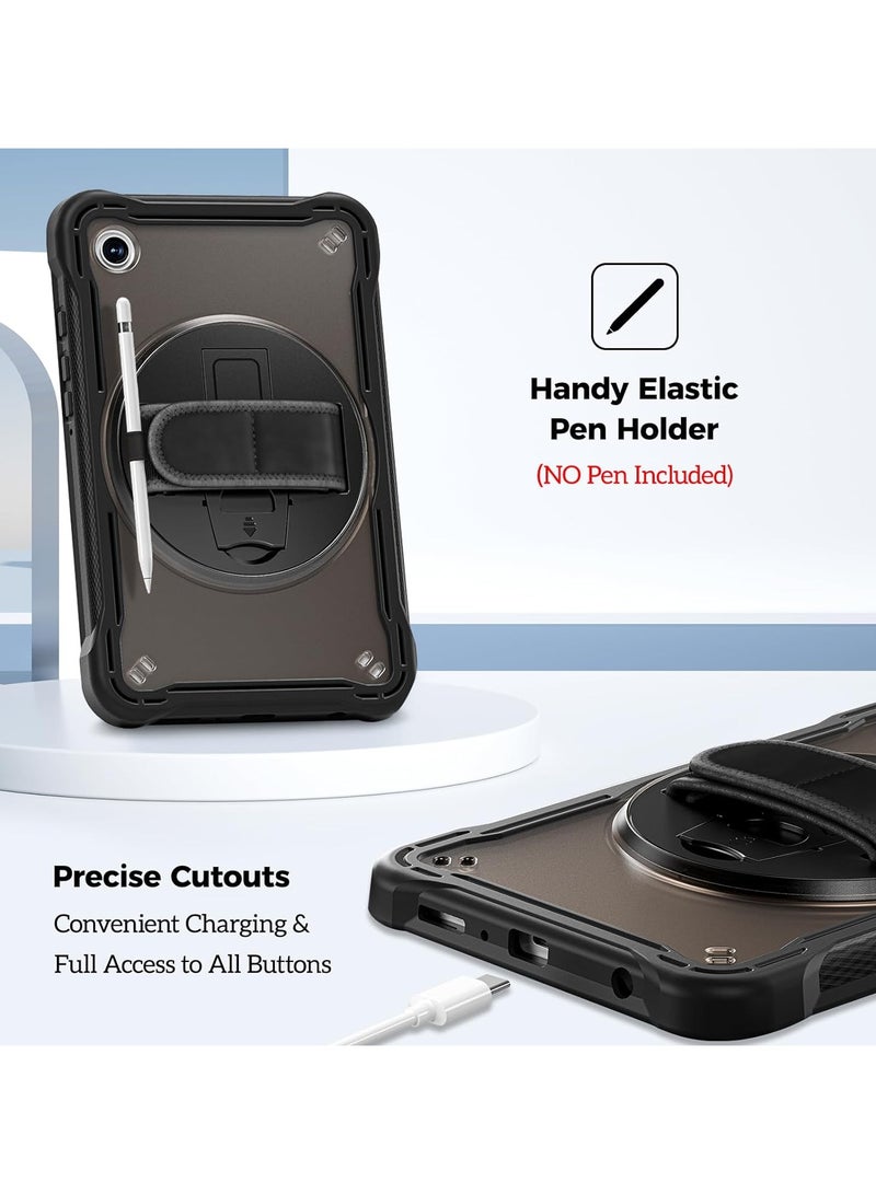 Compatible for Galaxy Tab A9 8.7 Inch 2023 Case, Heavy Duty Shockproof Rugged Case 360 Degree Rotatable Kickstand Protective Cover for 8.7 Tab A9 Tablet SM-X110/X115/X117 -Black - Image 4