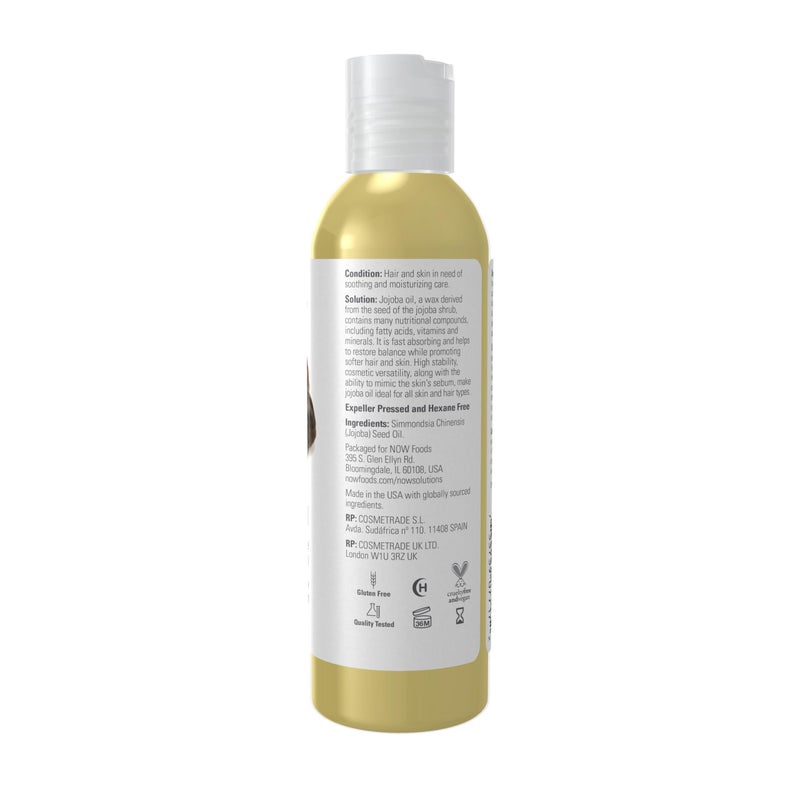 Now Solutions, Jojoba Oil, 100% Pure Moisturizer, Multi-Purpose Oil for Face, Hair and Body, 118ml - Image 2