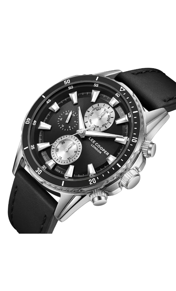 Lee Cooper Men's Multi Function Display Watch With Black Leather Strap - LC08004.351