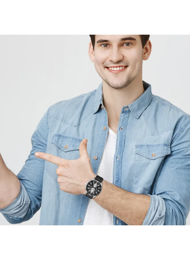 Lee Cooper Men's Multi Function Display Watch With Black Leather Strap - LC08004.351