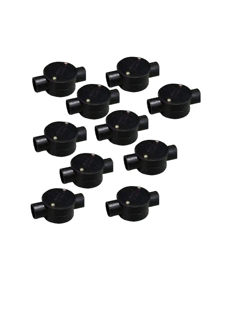 PVC Electrical Conduit Pipe & Fittings for Indoor and Outdoor Electrical Wiring and Cabling (Pack of 10) (25mm, Junction 2 Way)  - Image 1