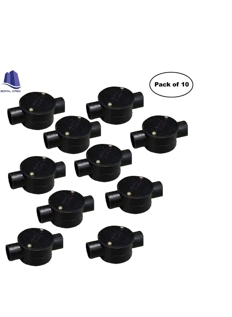 PVC Electrical Conduit Pipe & Fittings for Indoor and Outdoor Electrical Wiring and Cabling (Pack of 10) (25mm, Junction 2 Way)  - Image 2