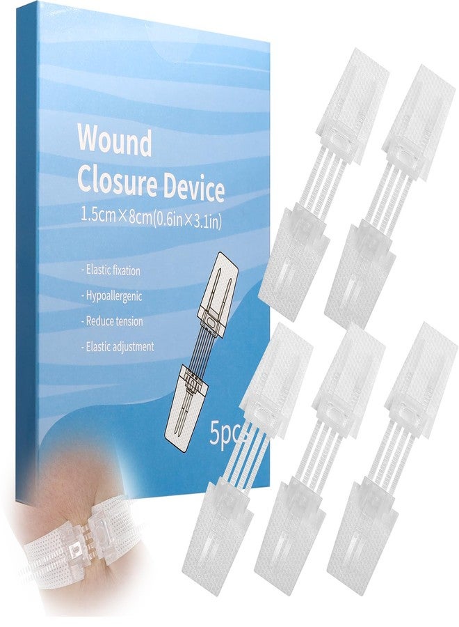 XYYLLL Wound Closure Strips, Wound Suture Strip for Sterile Skin, 5 Pieces, First Aid Adhesive Stitches, Suture Bandages, Emergency Stitch Laceration Closure - Image 1