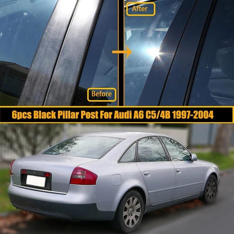 QASULER 6Pcs Car Pillar Posts Trims for Audi A6 - Image 5
