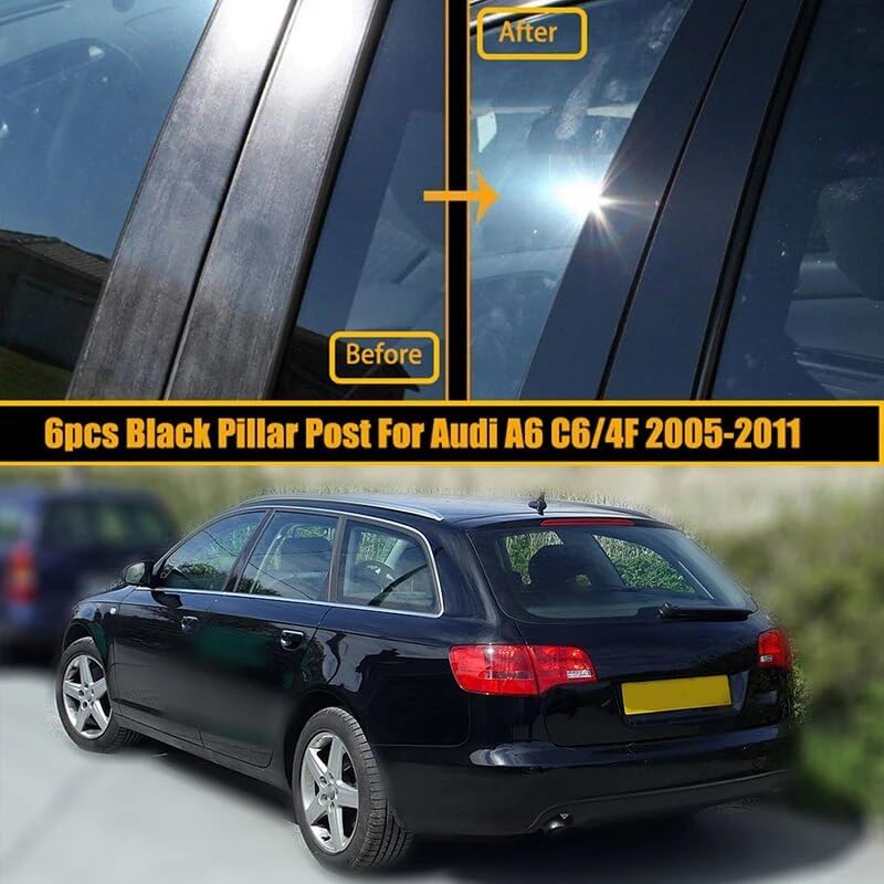 QASULER 6Pcs Car Pillar Posts Trims for Audi A6 - Image 4