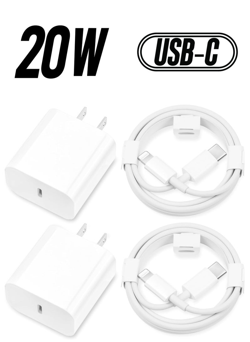 ELTRAZONE - i.Phone Charger Fast Charging,[MFi Certified] 2Pack 20W Type C Fast Charger Block with 6FT USB C Charger Cable Compatible for i.Phone 14/13/12/11 Pro Max/11/Xs Max/XR/X,i.Pad,AirPods Pro - Image 1