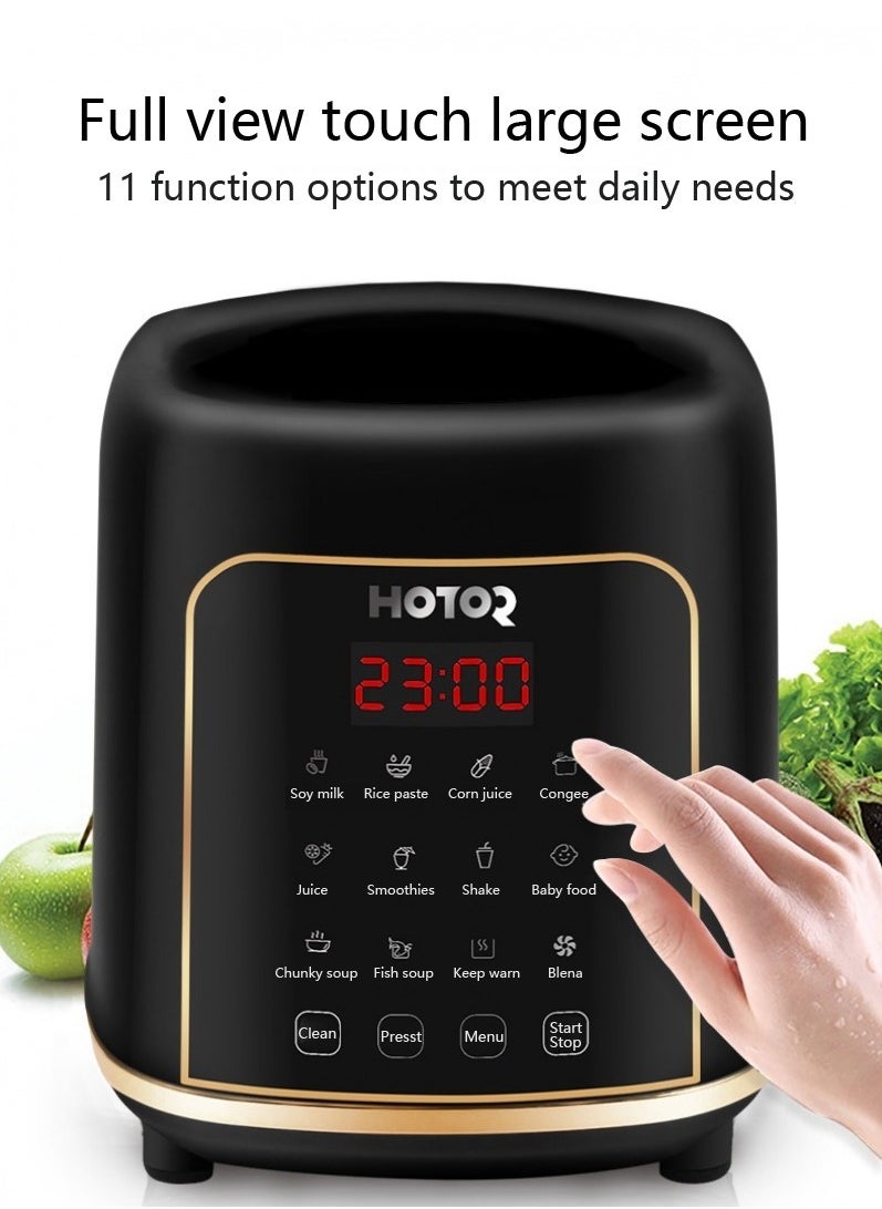 HOTOR Black Smart Blender Smoothie Maker,1.65L Professional Blenders,Food Processor,Baby Food Blender with Stainless Steel Ice Sabre Blades for Crushing Ice,Soup, Fruit, Vegetable,Soybean Milk  - Image 3
