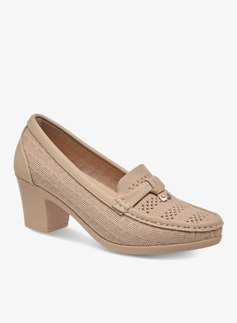 Flora Bella By Shoexpress Women Textured Slip-On Block Heel Shoes
