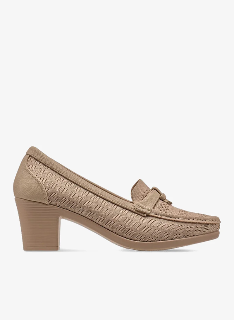 Flora Bella By Shoexpress Women Textured Slip-On Block Heel Shoes