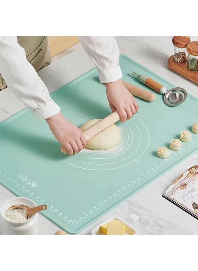 هاي هونور حصيرة خبز سيليكون 28 بوصة × 20 بوصة، حصيرة لف العجين سميكة للغاية مع قياسات وارتفاع الحافة، حصيرة معجنات سيليكون غير لاصقة صالحة للطعام للمعجنات والخبز والكعك والبيتزا والفوندان والمعكرونة - Image 1