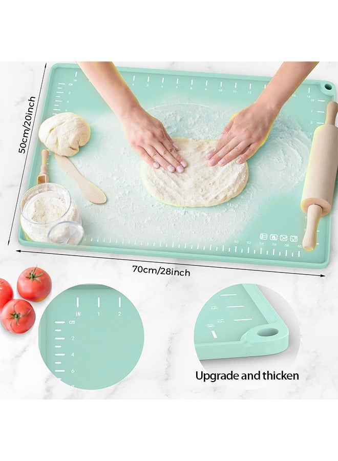 هاي هونور حصيرة خبز سيليكون 28 بوصة × 20 بوصة، حصيرة لف العجين سميكة للغاية مع قياسات وارتفاع الحافة، حصيرة معجنات سيليكون غير لاصقة صالحة للطعام للمعجنات والخبز والكعك والبيتزا والفوندان والمعكرونة - Image 2